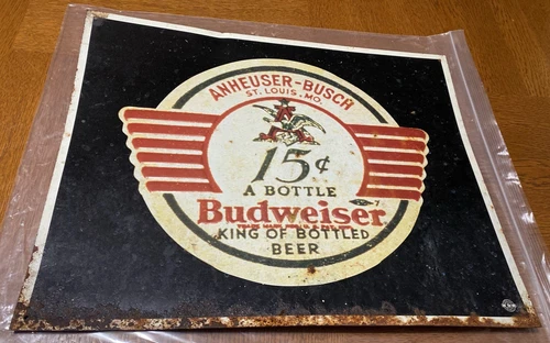 Vintage Anheuser-Busch Budweiser Sign Beer /Bar Sign