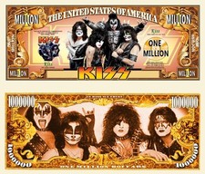 Pack of 10 KISS Music Rock Band 1 Million Dollars Collectible Novelty Money