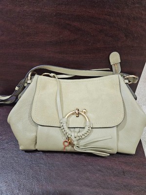 See by Chloe V5211 Gray Joan Small Leather & Suede Shoulder Bag Size 11x8x6 in