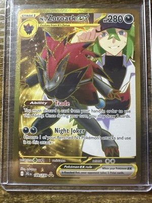 N's Zoroark ex 189/159 Gold Hyper Rare, Journey Together, Holo