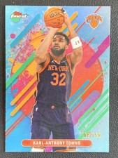 Karl-Anthony Towns 2025-26 Topps Finest Rare Sky Blue Refractor Base /150 #228