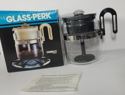 NIB Gemco Micro Perk Coffee Percolator 2 - 4 Cup 1980's Black - Protective Grid