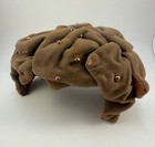 Vintage Studded Fashion Fascinator Union Made Brown Velour Velveteen