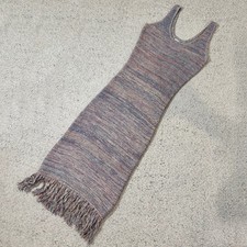 Womens Future Collective x Alani Noelle Multicolored Knit Fringe Bodycon Dress S