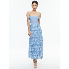 Alice + Olivia Women's Blue Geometric Marna Tie Strap Maxi Dress Size 12 NWOT