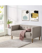 Zinus Pascal Loveseat, Sofa Couch 2-seater Mid-century sofa Tufted Oatmeal Beige
