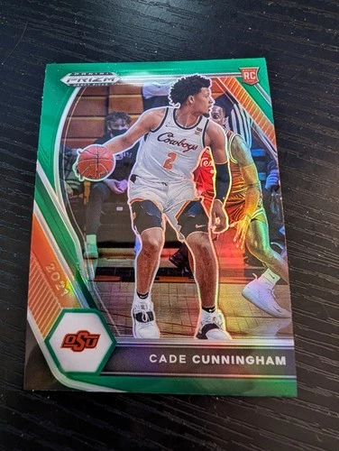 2021-22 Panini Prizm Draft Picks Cade Cunningham Green Rookie RC #1 Cowboys