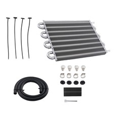 8 Row Aluminum Transmission Oil Cooler For Universal Vehicle Heavy Duty Kit