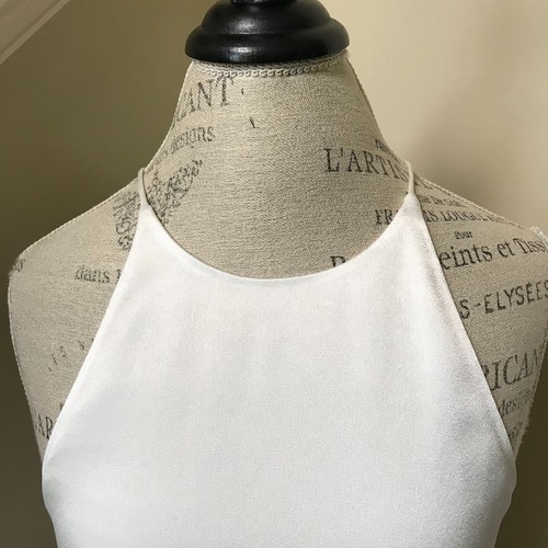 NWT Alice + Olivia Emmeline Tie Back Top Tank Womens Small Off White Halter New - Picture 6 of 13