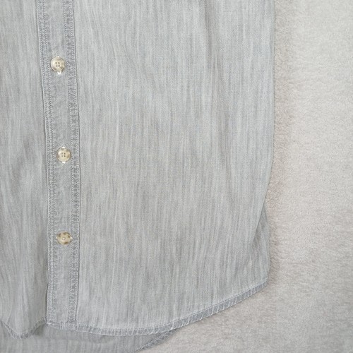 Duluth Trading Shirt Mens Size Medium Button Front Long Short Sleeve Casual Gray - Picture 5 of 13