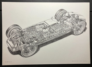 1951 BRM Type 15 V16 - Yoshihiro Inomoto Formula 1 Cross-Section Wall Art Print