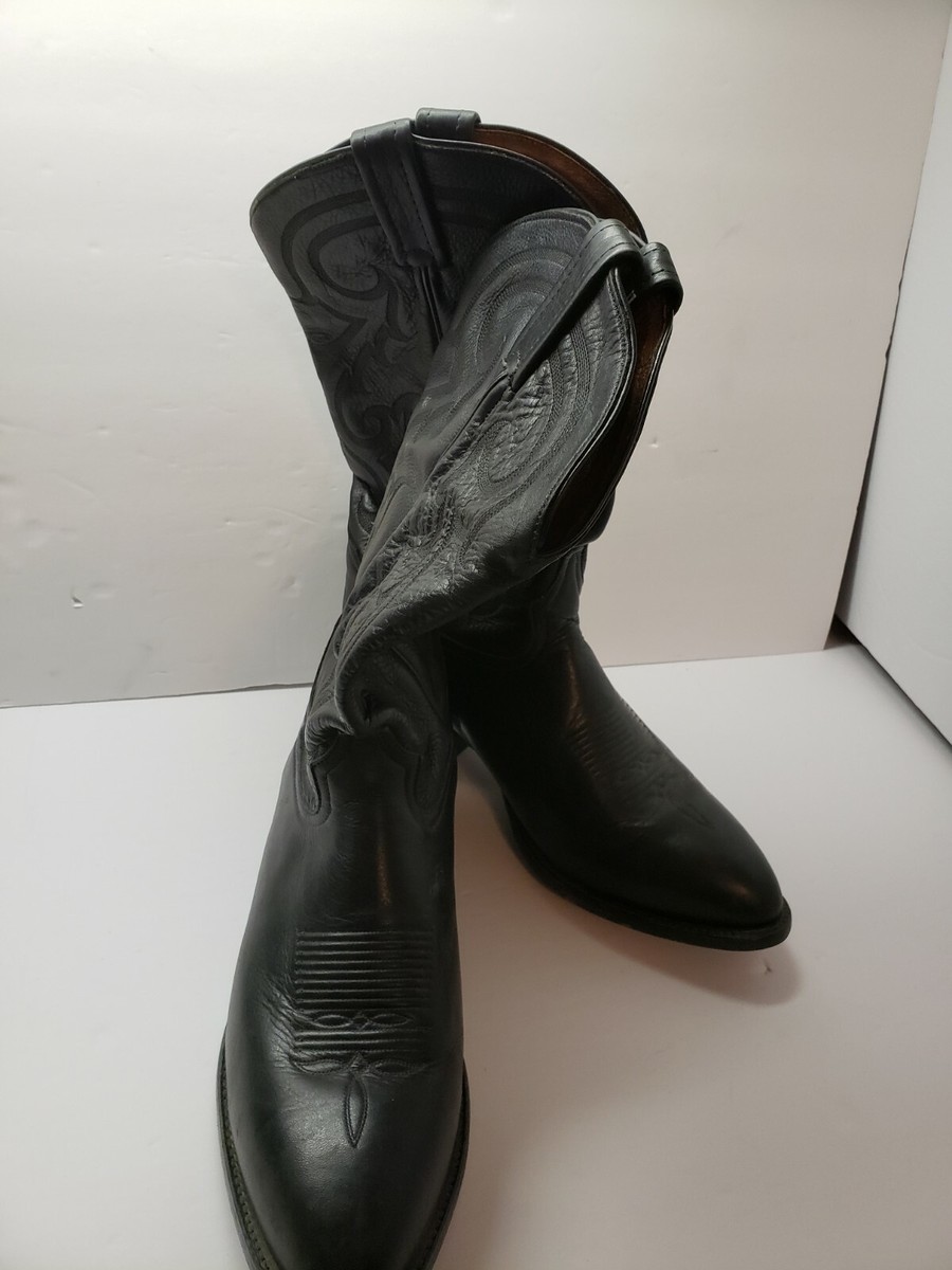 TONY LAMA Black Leather Cowboy Western Boots Mens Size 12 D 