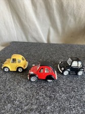 TIN TOY - FRACTION POWERED - VOLKSWAGON BEETLE - RED/YELLOW/BLACK
