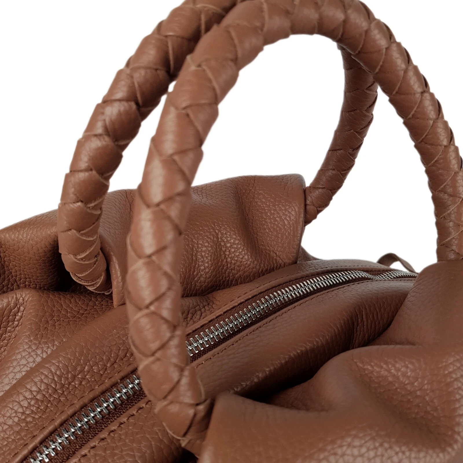 COACH Borsa a tracolla donna in vera pelle marrone ciottolato