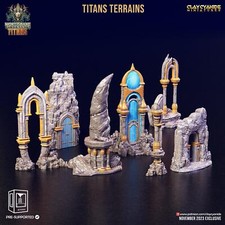 3D Printed Clay Cyanide Titan Terrain Set Mortisbane Titans Set 28 32 mm D&D
