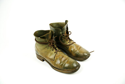 GUIDI Distressed Lace-up Horse Leather Boots Men