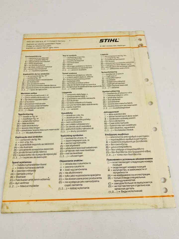 Genuine STIHL USG Spare Parts List #0452 523 1323 OEM - Image 3 of 3