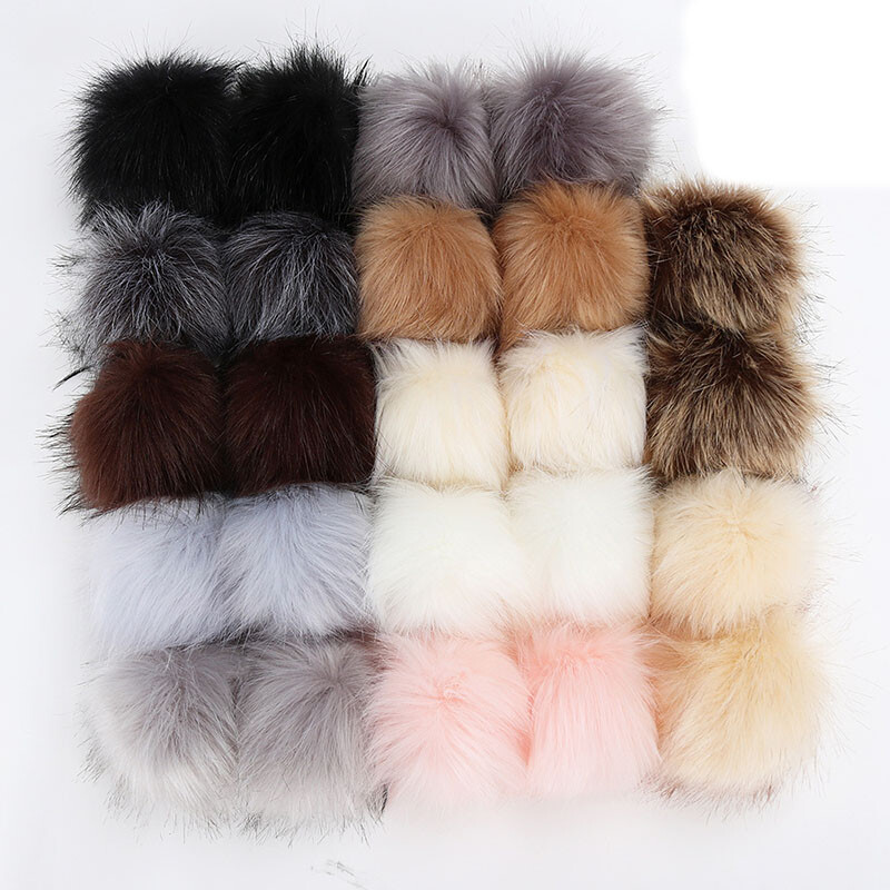 Faux Fox Fur Pompom Pom Pom Fur Ball for Hat Beanies Caps Bags Scarf Accessories
