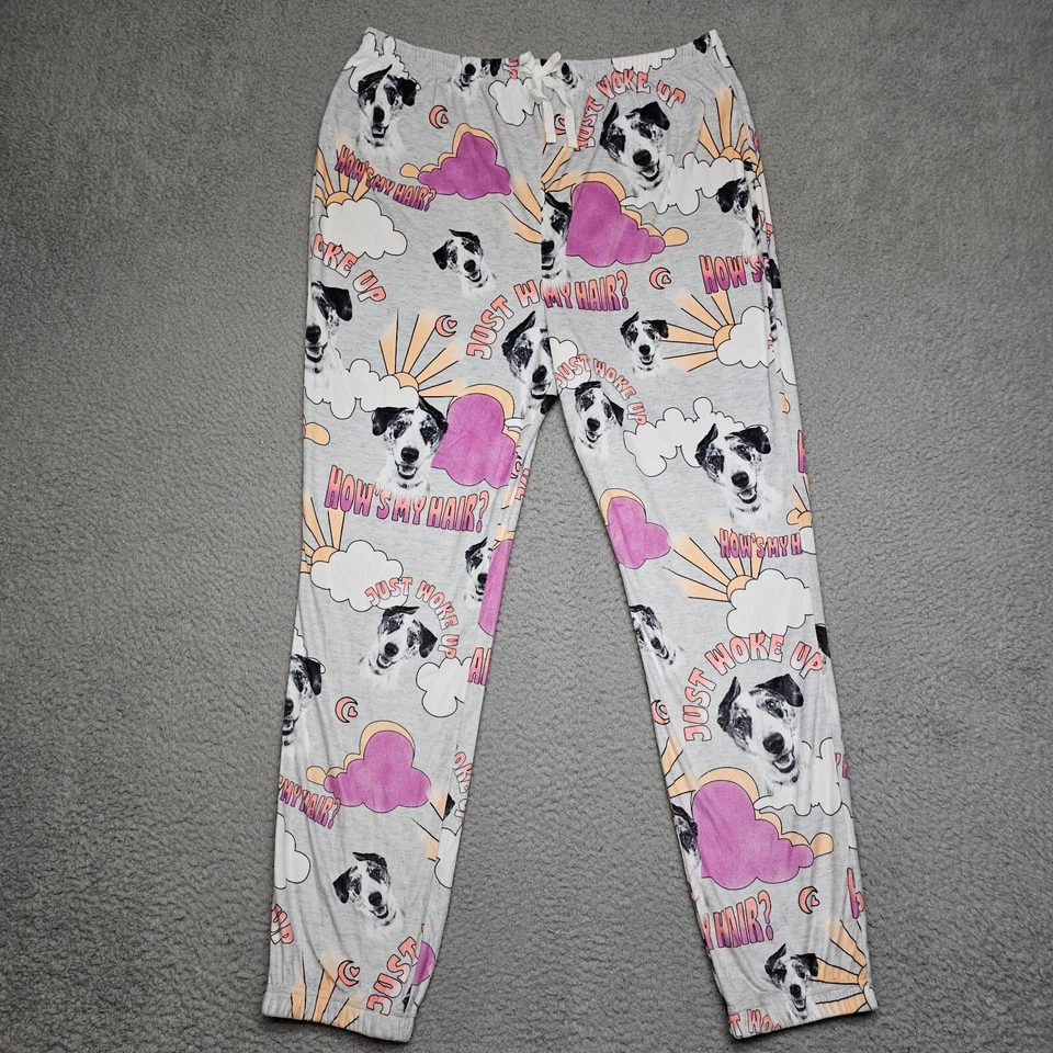 Pantalones de dormir Justice para jóvenes XLP estampado de perro tirar con cordón ropa de dormir informal Foto 2 de 4
