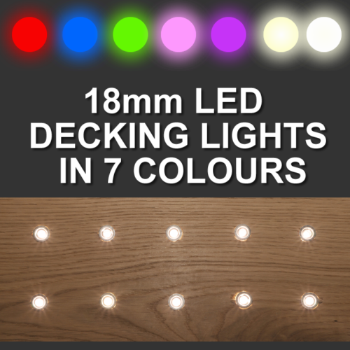 18mm LED Decking/Plinth/Kickboard/Kitchen/Bar/Garden Light Kit 7Differen Colours - Afbeelding 1 van 24