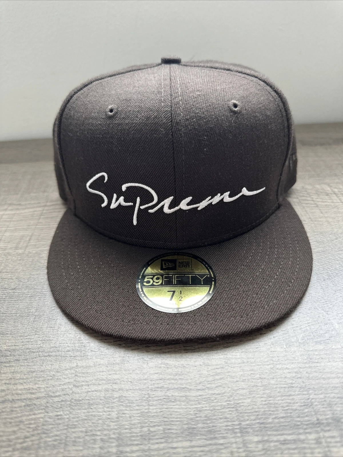 Chapeau casquette script classique suprême nouvelle ère marron 7 1/2   FW18   NEUF