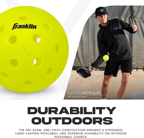 Franklin Sports X-40 Outdoor Pickleballs - Pallone ufficiale USA Pickleball, APP - Foto 5 di 9