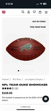 Buffalo Bills Authentic “The Duke” Showcase Football - New w/ Box & Tags