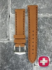 NEW Brown 22mm SWISS ARMY WENGER Calf Leather Strap Victorinox Watch Band 22 XP