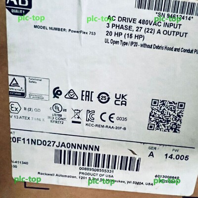 ALLEN BRADLEY 20F11ND027JA0NNNNN AC DRIVE POWERFLEX 753 15KW/20 HP
