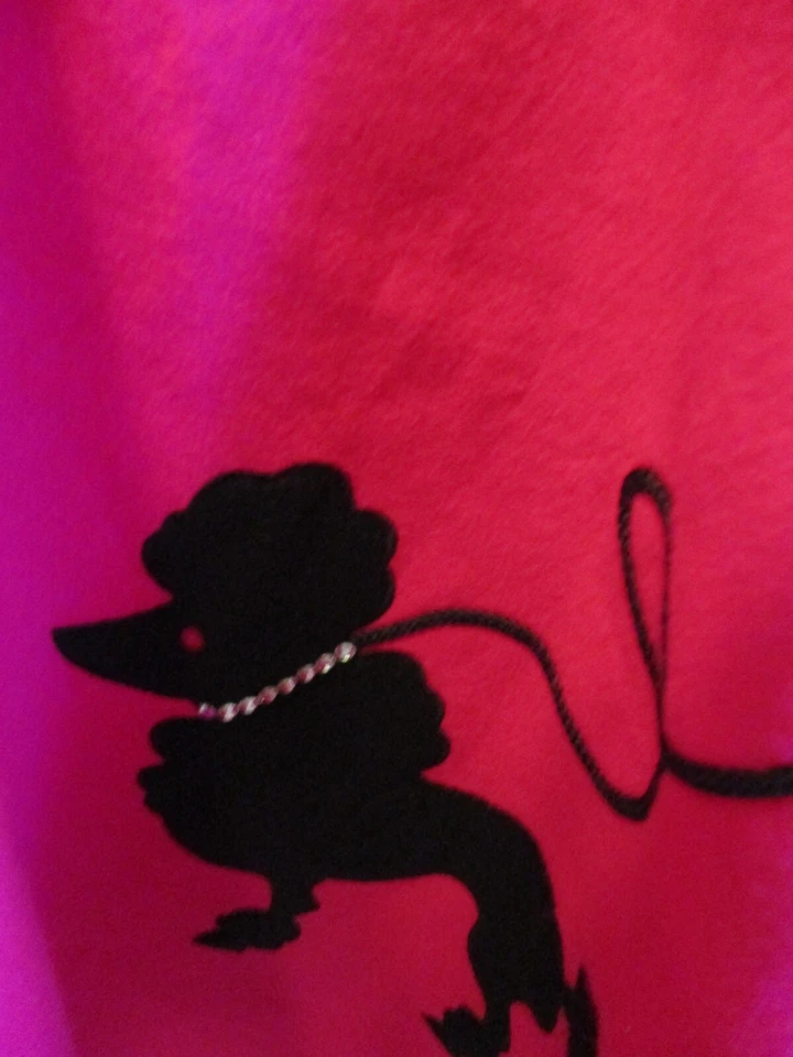 Annie's Poodle Skirt Adult XS Pink Costume Felt Hip Hop Sequins Elastic Waist - Image 3 of 4