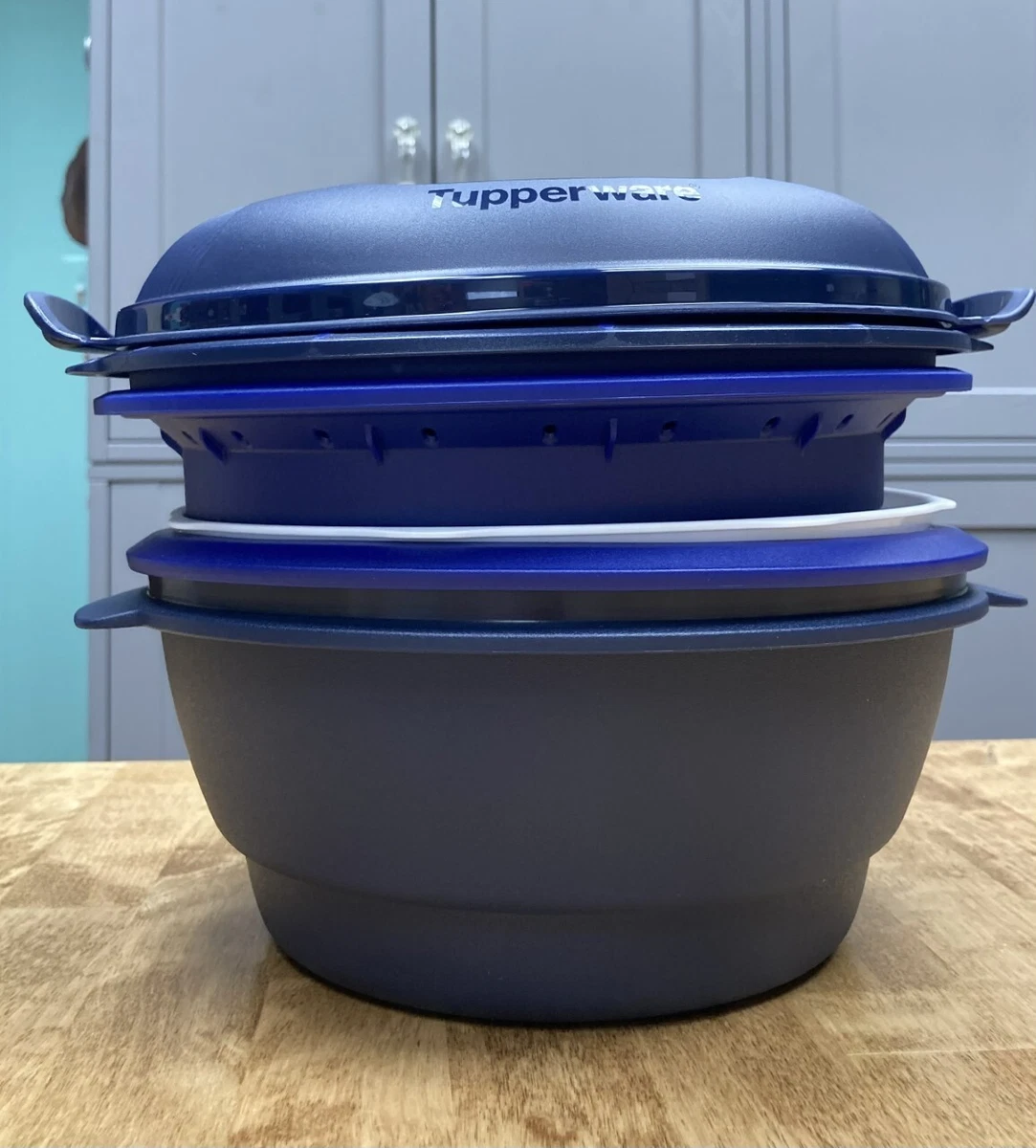 Tupperware Smart Multi-Cooker Microwave Steamer Cooker Cobalt Blue-New-SHIP  INCL