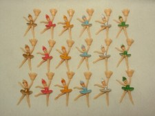 Lot of 18 Vtg Plastic Cake Topper Ballerina Tutu Candle Holders Hong Kong