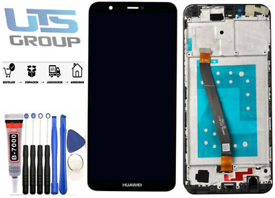Für Huawei P Smart FIG-LX1 Enjoy 7S LCD Bildschirm Display Touch +Rahmen Schwarz