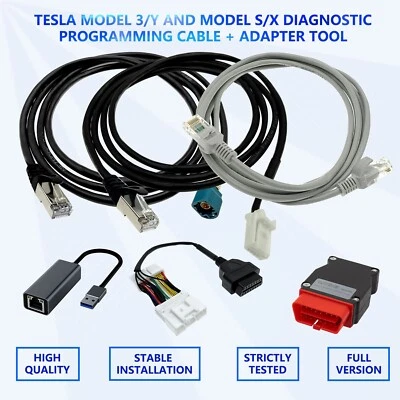 6PCS Diagnostic Programming Cable Adapter Tool set for Tesla Model 3/Y Model S/X - Image 1 of 4