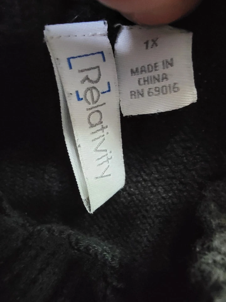 Relativity Womens Sweater Shirt Top Blouse Size 1X Black - Image 2 of 4