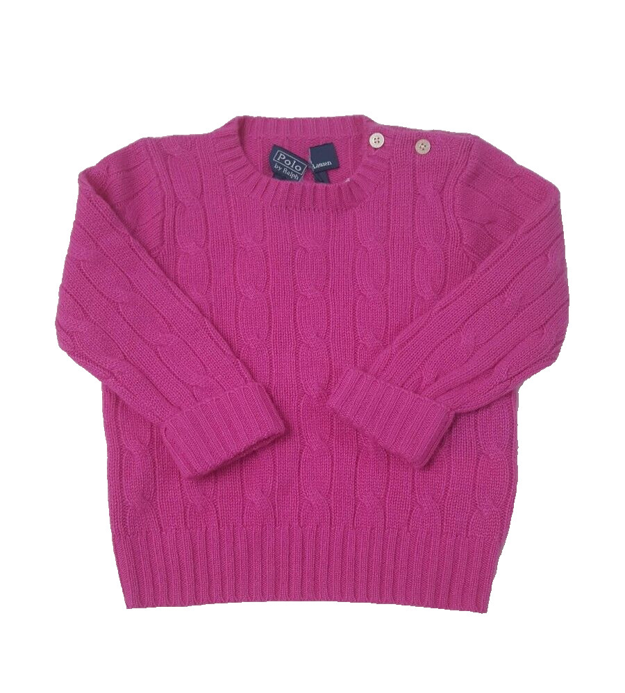 Polo Ralph Lauren для маленьких девочек, Кашемир, Круглый вырез горловины, Длинные рукава, одноцветное изделие, 18 М