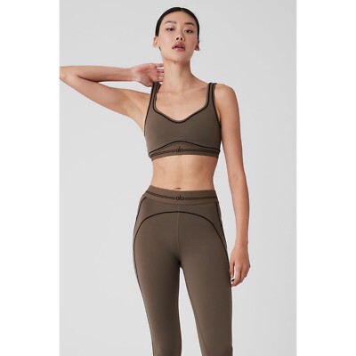alo yoga Airbrush ハイウエスト Heart Throb NWT Alo Yoga Airbrush Heart Throb Bra & Leggings Set in Steel Grey