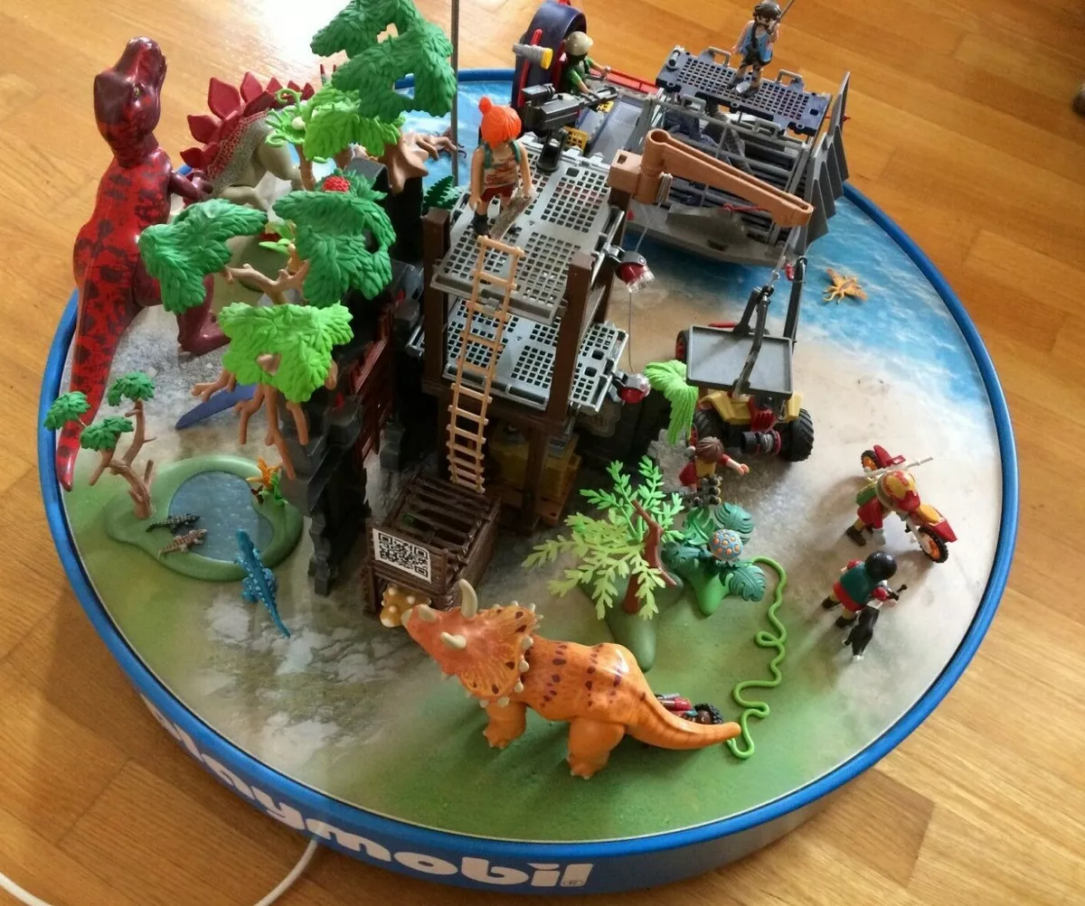 RARE Playmobil Dinosaur motorized rotating shop display 9429 9430