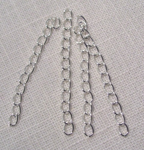 LOT (25 à 100 pcs) CHAÎNE CHAÎNETTE D'EXTENSION * 3 mm x 5 cm * Rallonge Bijoux - Picture 2 of 8