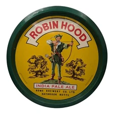 Vtg Robin Hood India Pale Ale Bar Art Advertising Metal Beer Serving Tray UK 13"