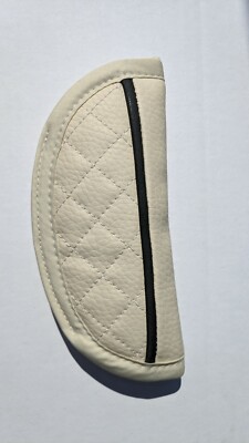 Emmaljunga seat unit shoulder strap pad. 1 unit.  #19 Vanilla Leatherette