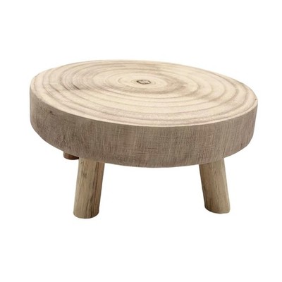 Holz Pflanzenständer Indoor Outdoor Rustikal Rund Setzstufe für Büro Garten Bonsai