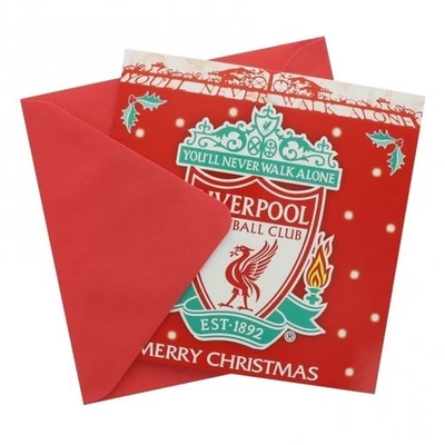 LIVERPOOL FC 1 x LIVERPOOL F.C OFFICIAL XMAS CARDS & ENVELOPES FREE P&P
