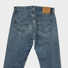 VINTAGE Levis 501 Mens Y2K Blue Straight Leg Button Fly Denim Jeans 33x34