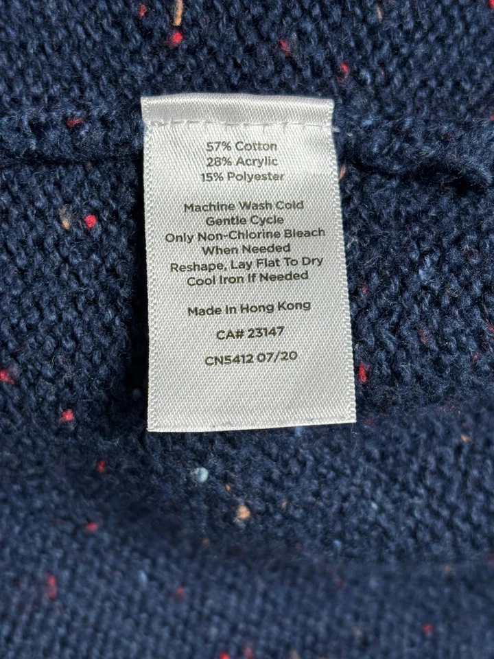 Talbots Knit Split Neck Midi A-Line Sweater Dress Womens Sz XLP Blue Long Sleeve - Image 4 of 4