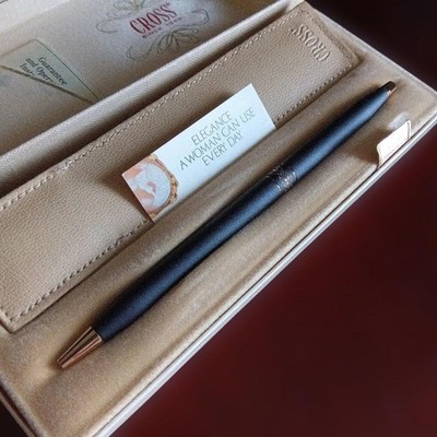 CROSS Ballpoint Pen with USA Leather Case Ref 459