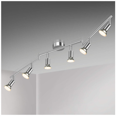 Unicozin LED Deckenleuchte 6 Flammen schwenkbar Chrom 6x4W GU, warmweiß