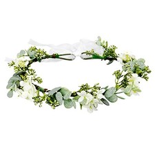 Green Leaf Crowns For Girls Women, Bridal Flower Crown Bride Hair Style 1