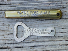2 Diff. WAYNE BEER & ALE and WAYNE BREW Erie PA Bottle Opener Cap Lifters