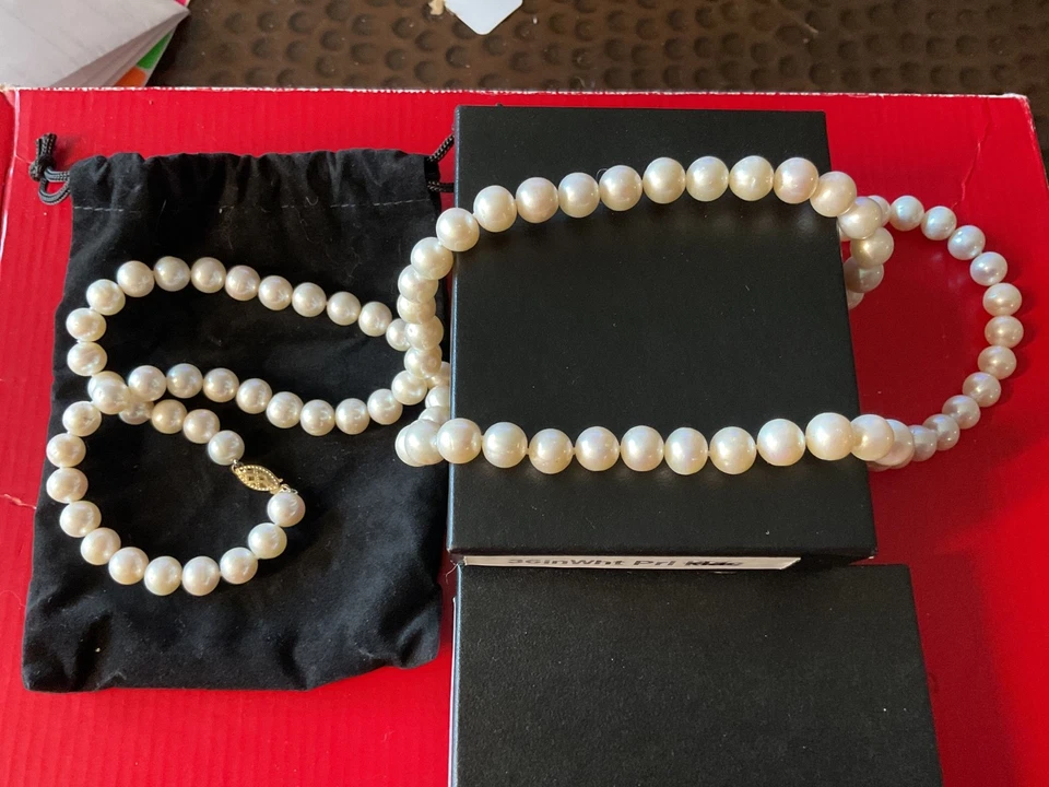 🔴 COLLAR JAY KING 36" PERLAS BLANCAS 🌎 Foto 3 de 4